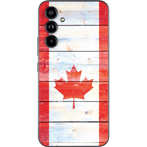 Canada Flag Light Wood Galaxy A54 5G Skin